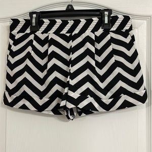 Black and White Chevron Shorts